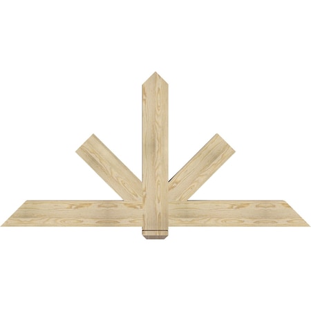 Ekena Millwork Kennewick Rough Sawn Timber Gable Bracket, Douglas Fir, 72"W x 36"H x 4"D x 6"F, 12/12 Pitch GBW072X36X0406KEN00RDF